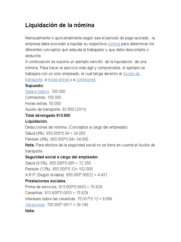 Liquidación de La Nómina Actividad 3 | PDF | Nómina de sueldos | Salario