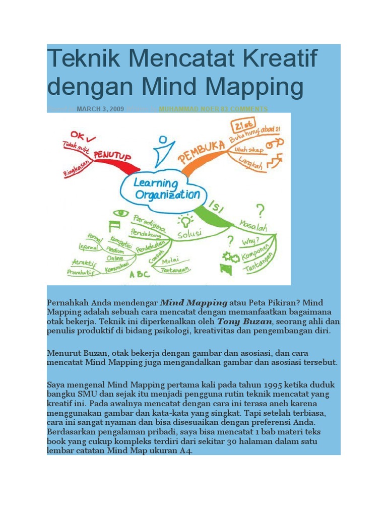 Teknik Mencatat Kreatif Dengan Mind Mapping Pdf