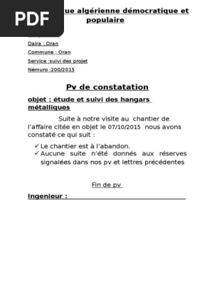 Pv De Constatation