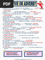 Adjective or Adverb Worksheet