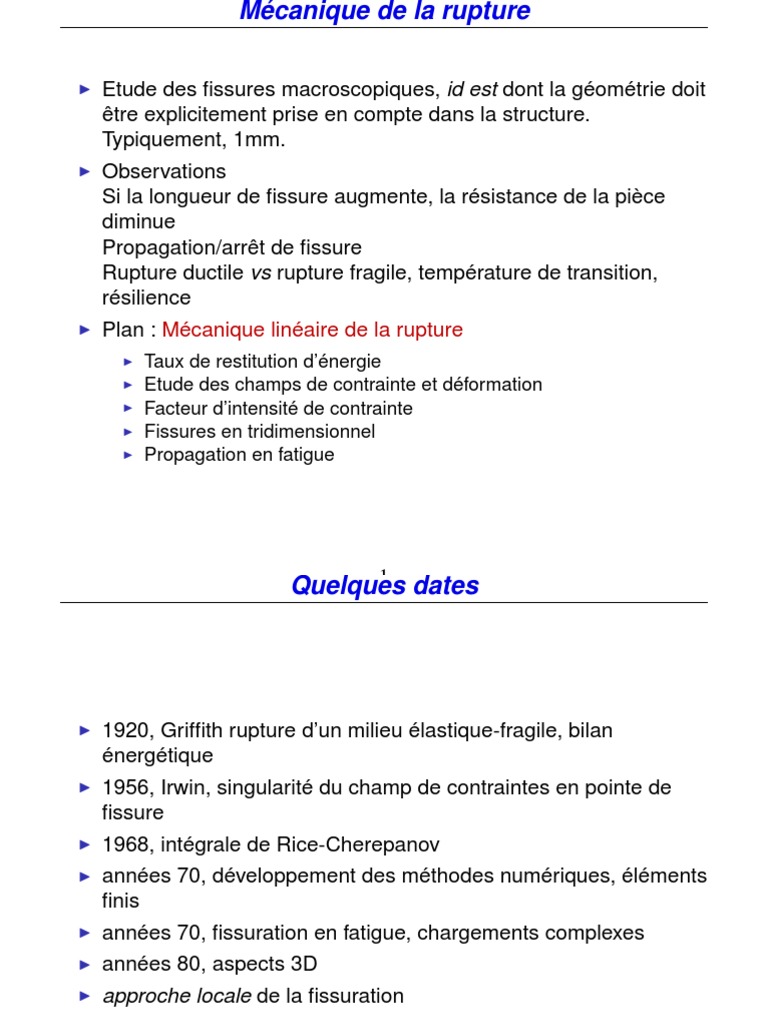 Mecanique de La Rupture | PDF | Mécanique des fractures | Ingénierie ...