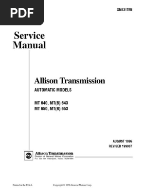 Mt 600 Service Manual Sm1317 Automatic Transmission Transmission Mechanics
