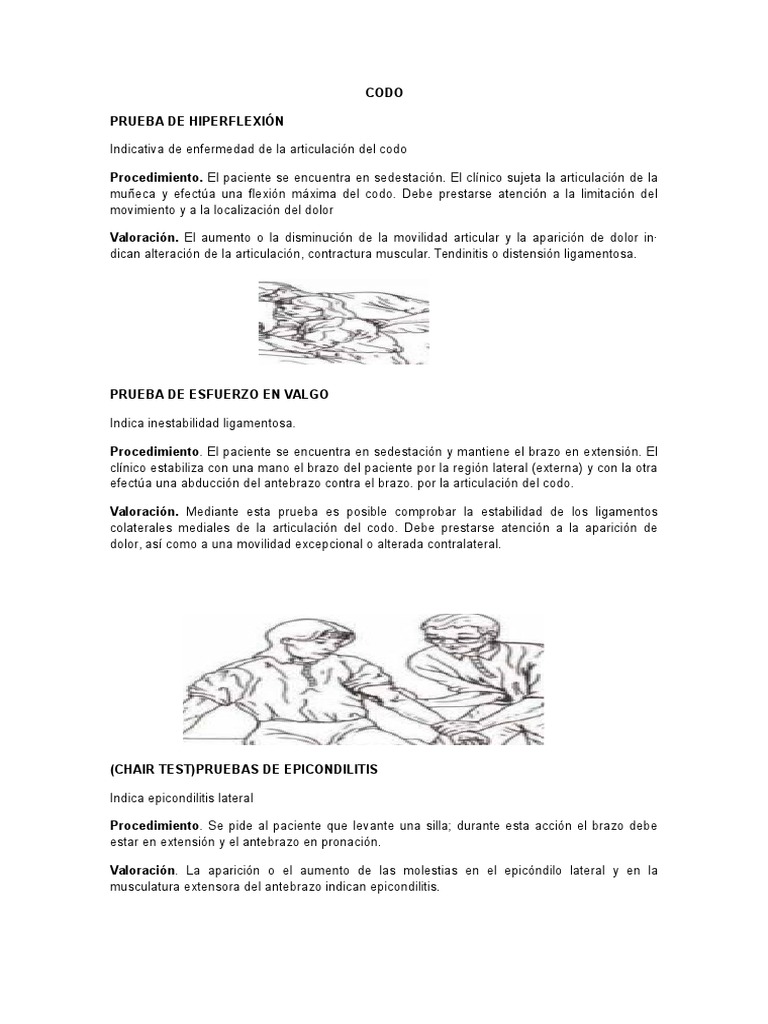 Pruebas Clínicas para Evaluar Codo y Rodilla | PDF | Rodilla | Codo
