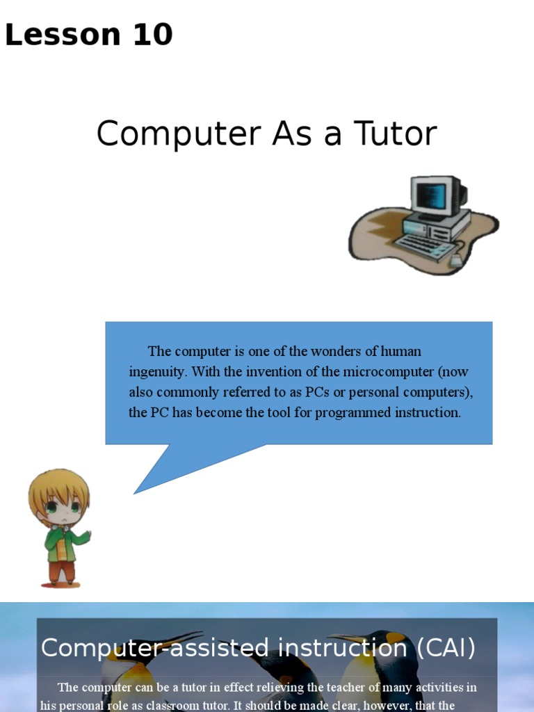 Computer As A Tutor | PDF | Learning | Teachers