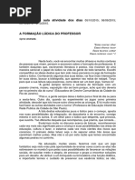 A Formação Ludica Do Professor