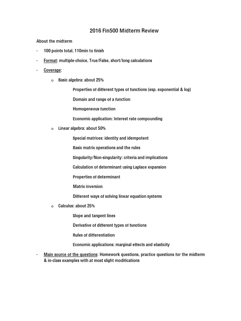 Midterm Review | PDF