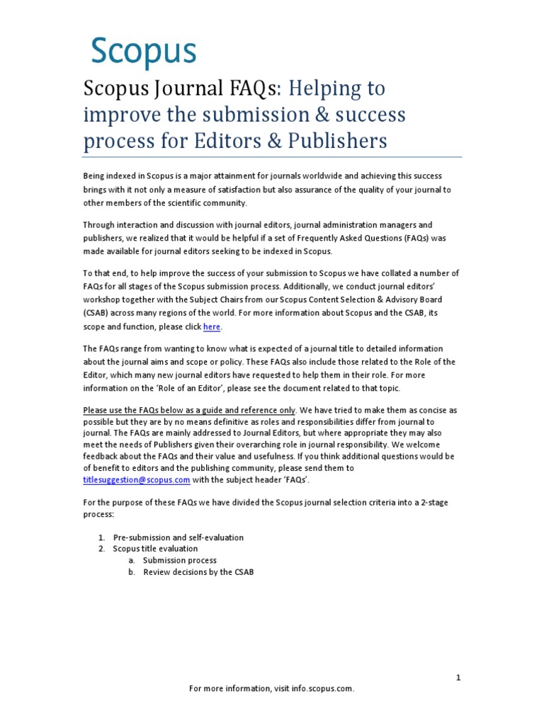 Scopus FAQ Citation Elsevier