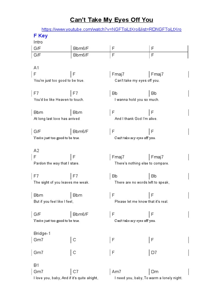 Can T Take My Eyes Off You F Key Doc