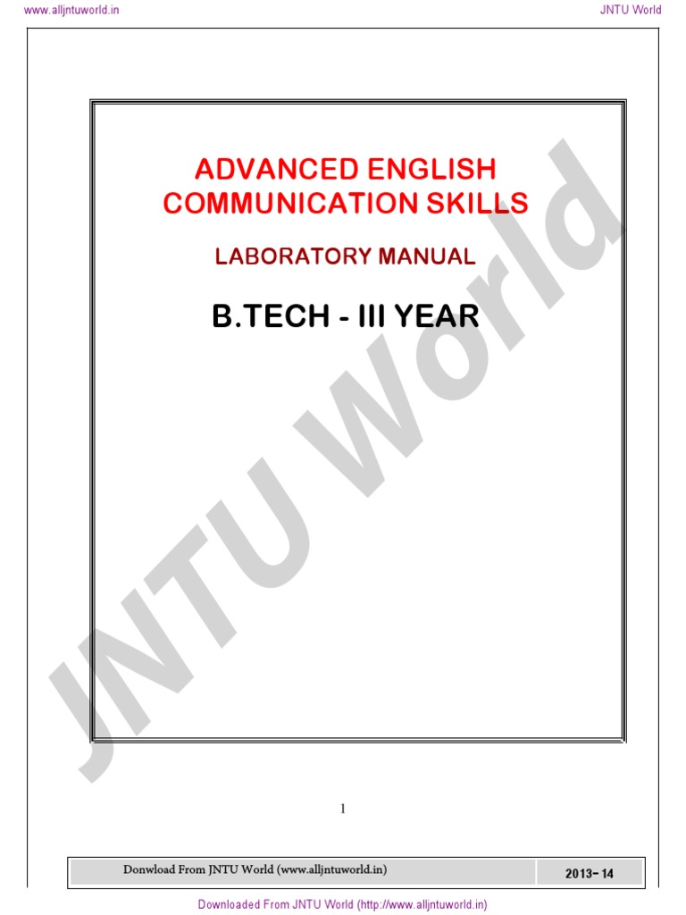 AELCS Lab Manual Jntuh PDF Résumé Reading (Process)