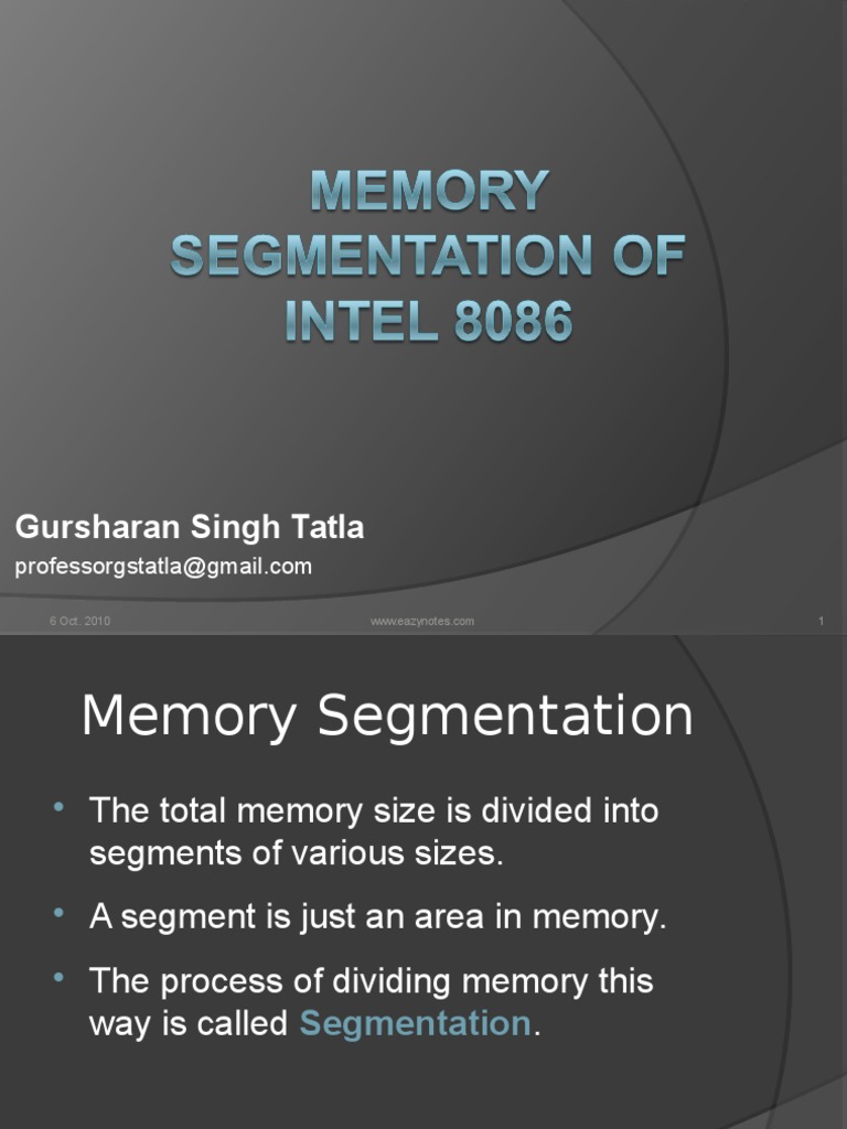 Memory segmentation of 8086 computer data storage computer engineering