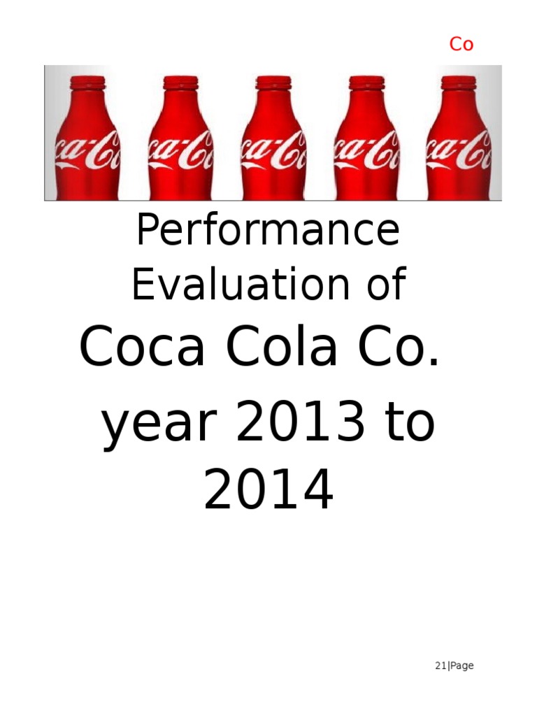 Performance Evaluation PDF Coca Cola The Coca Cola Company