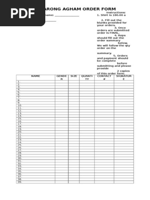 Order Form