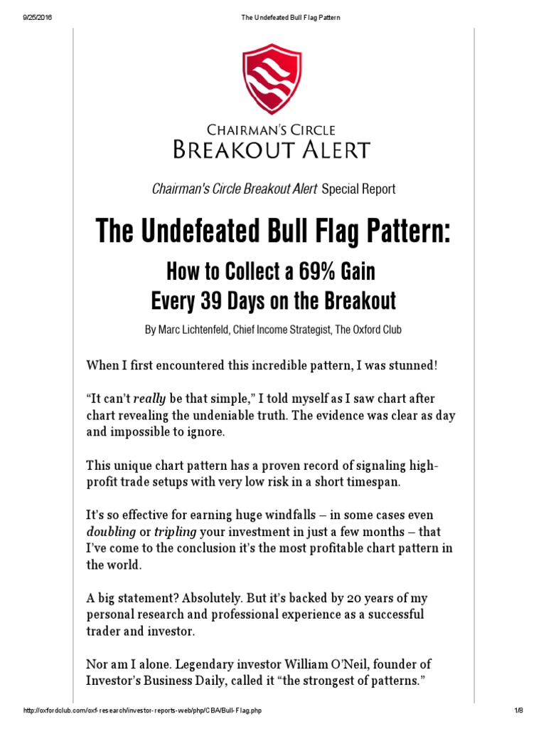 The Undefeated Bull Flag Pattern | PDF | Market Trend | Economic ...