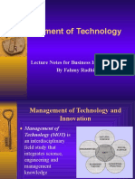 Management of Technology: Lecture Notes For Business Introduction by Fahmy Radhi
