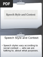 Types of Speech Style