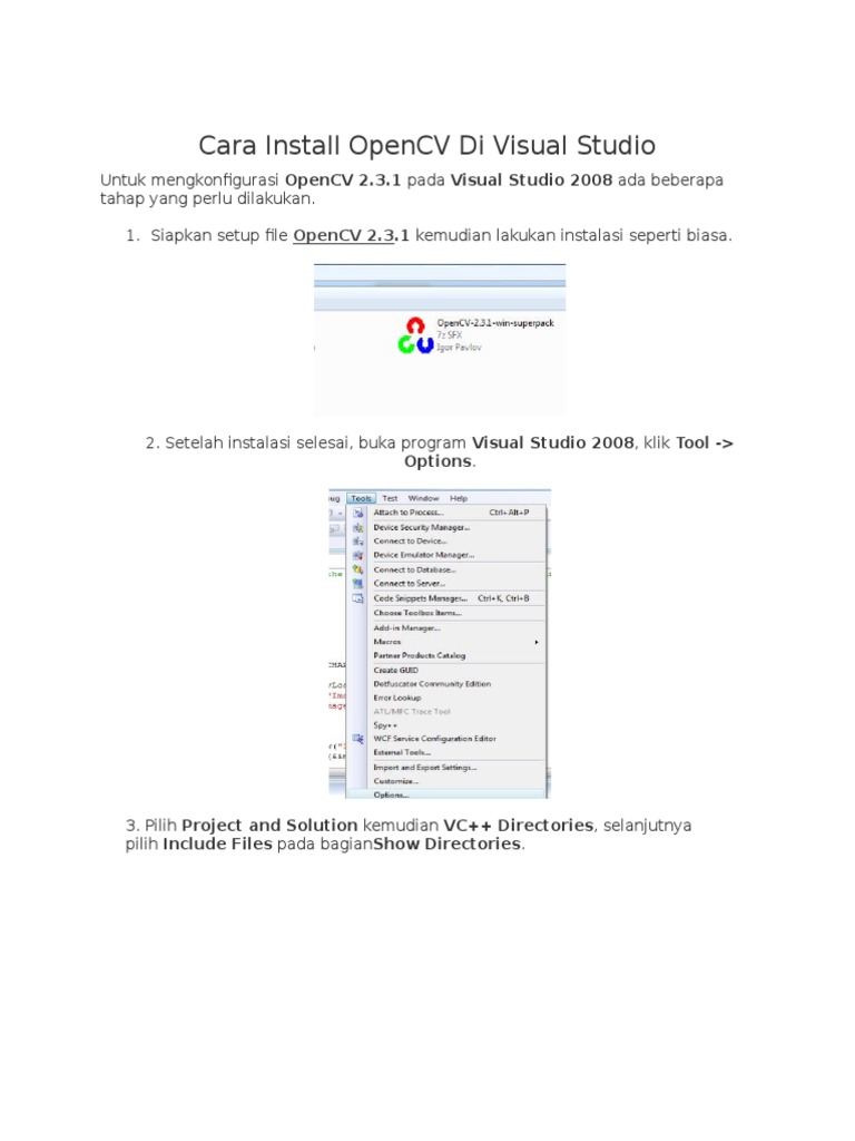 Cara Install OpenCV Di Visual Studio | PDF