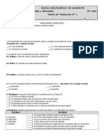 Ficha de Trabalhonº 1 - 2014 - 10º Ano