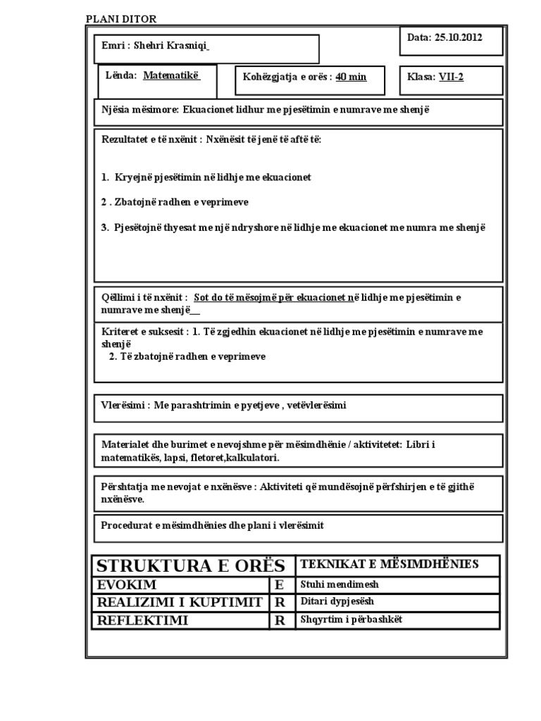 Plani Ditor 2 | PDF