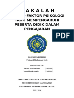 Faktor-Faktor Psikologi Yang Mempengaruhi Peserta Didik Dalam Pengajaran