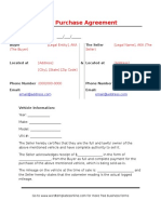Car Purchase Agreement Template