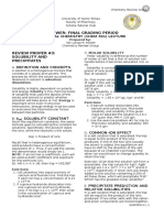 Chemistry Review Group Analytical Chemistry Solubility and Volumetric Analysis