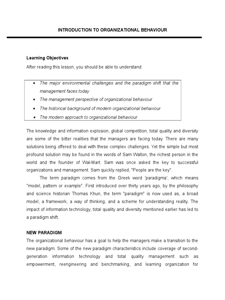 Understanding Organizational Behaviour | PDF | Organizational Behavior ...