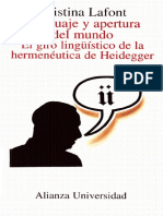 Cristina Lafont Lenguaje y Apertura Del Mundo - El Giro Linguistico de La Hermeneutica de Heidegger PDF