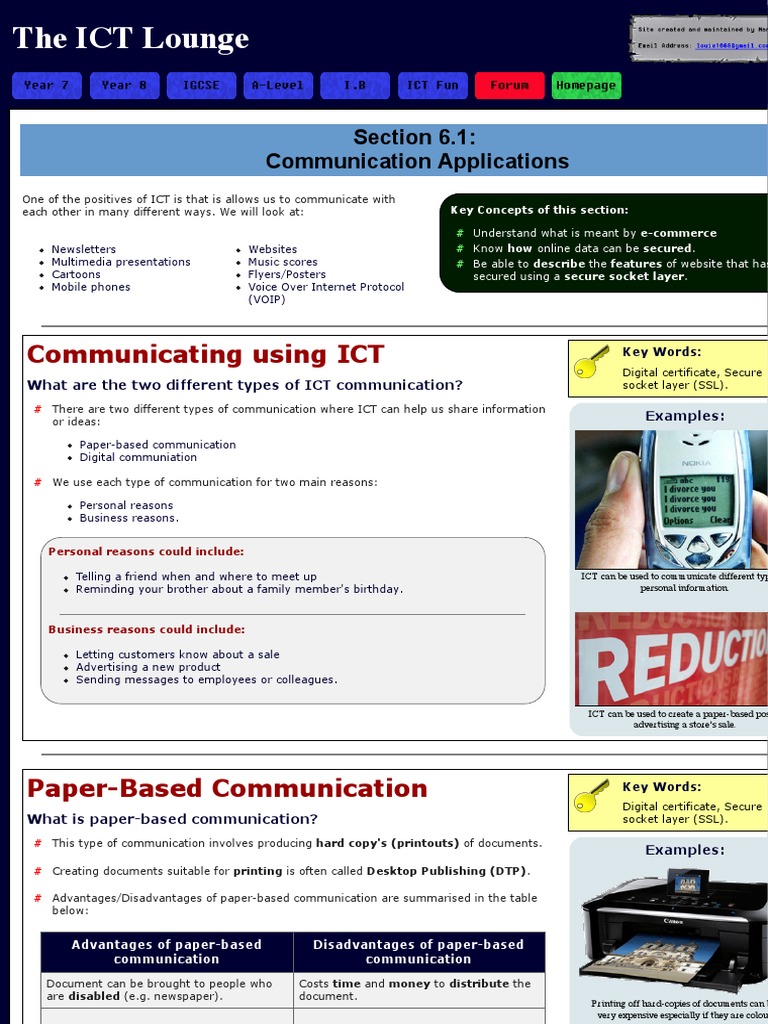 IGCSE ICT - Communication Applications | Voice Over Ip | Poster