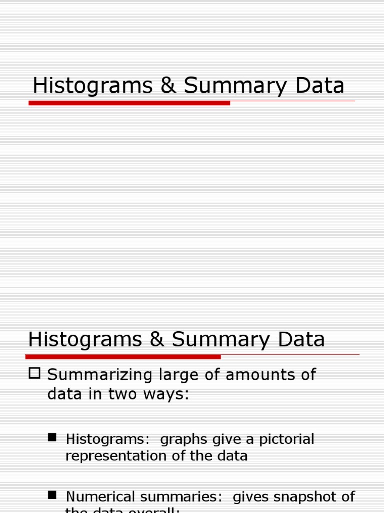 Excel Data Analysis: Histograms & Summaries | PDF | Histogram ...