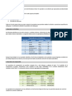 Operadores Matemáticos - Excel