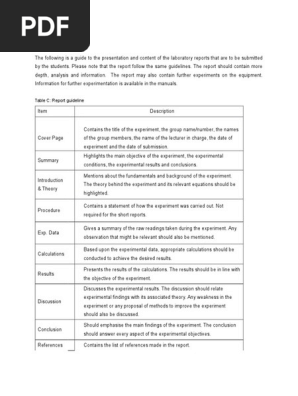 Report Format
