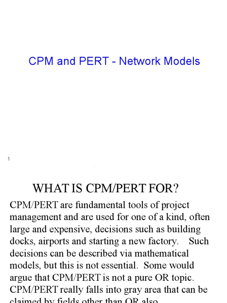 CPM and Pert | PDF | Theoretical Computer Science | Applied Mathematics