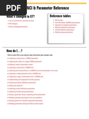 Mastercam X7 NCI Parameter Ref | PDF | Parameter (Computer