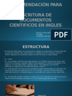 Diapositivas Recomendación Para Escritura de Documentos Cientificos en Ingles - Yesid Peña
