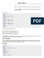 HTML Tables PDF