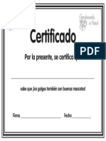 Certifica Do GIN PROJECT