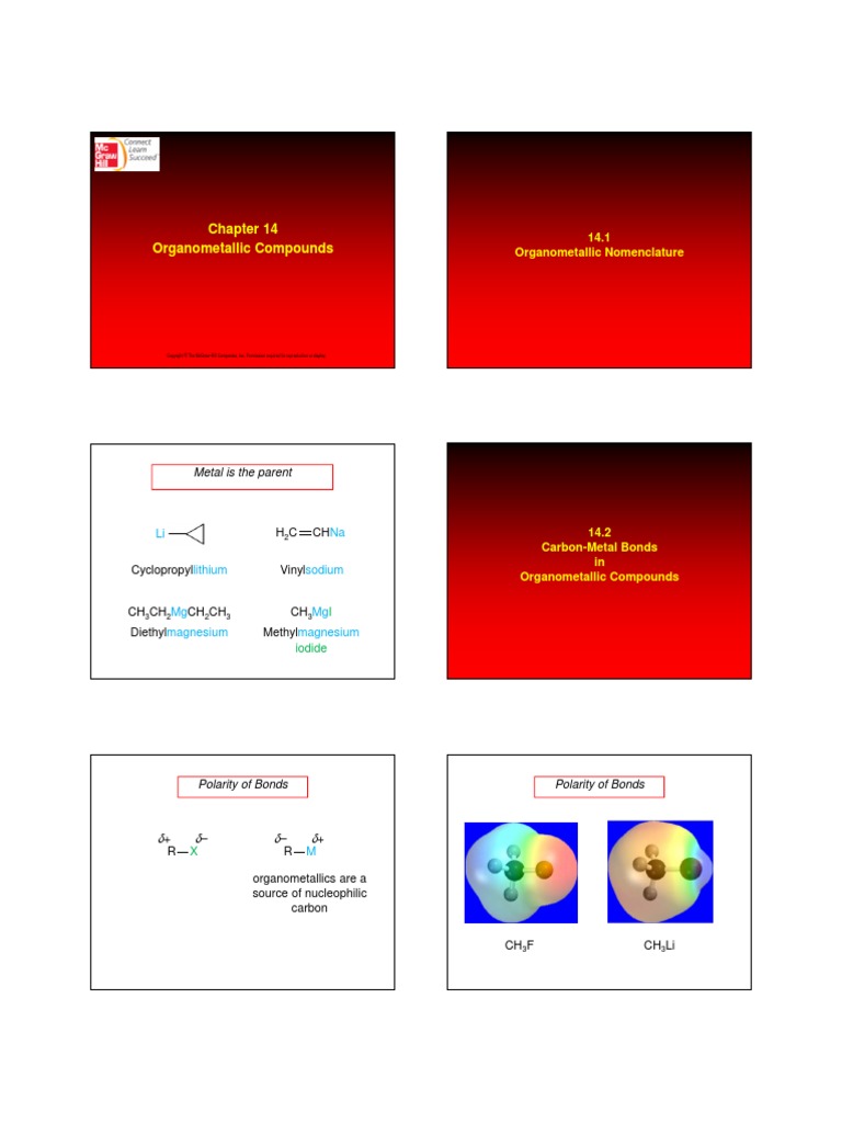 Chapter 14 Organometallic Compounds | PDF | Hydrogenation | Alkene