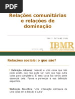 Psi Comunidades IBMR - Aula 3 Relações Comunitárias e Relações de Dominação 2016.2