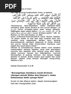 Kelebihan Suran Al Insan Pdf