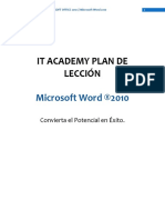 Plan de Lección Microsoft Word 2010