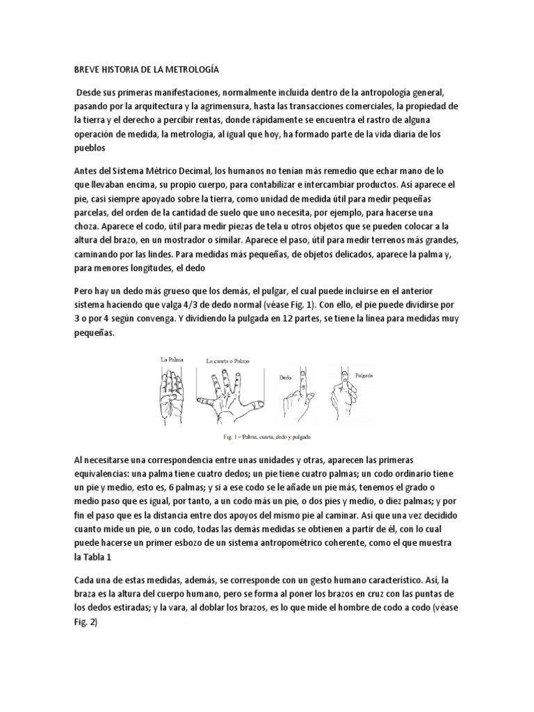 Breve Historia de La Metrología PDF Unidades de medida Kilogramo