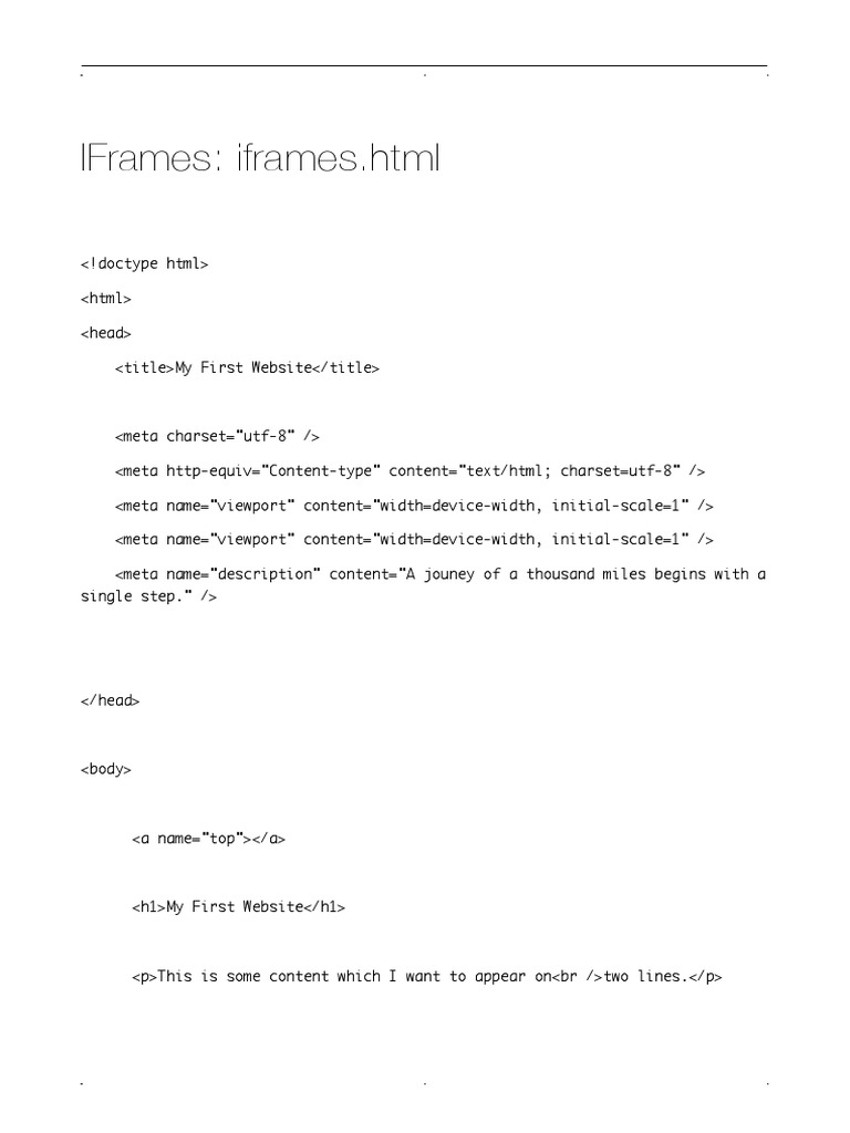Using IFrames in HTML Documents | PDF | Technology & Engineering