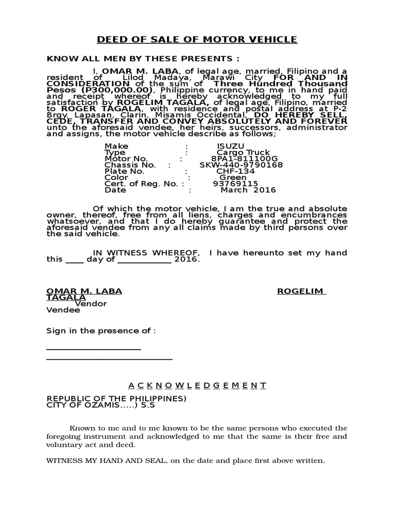 property assignment deed