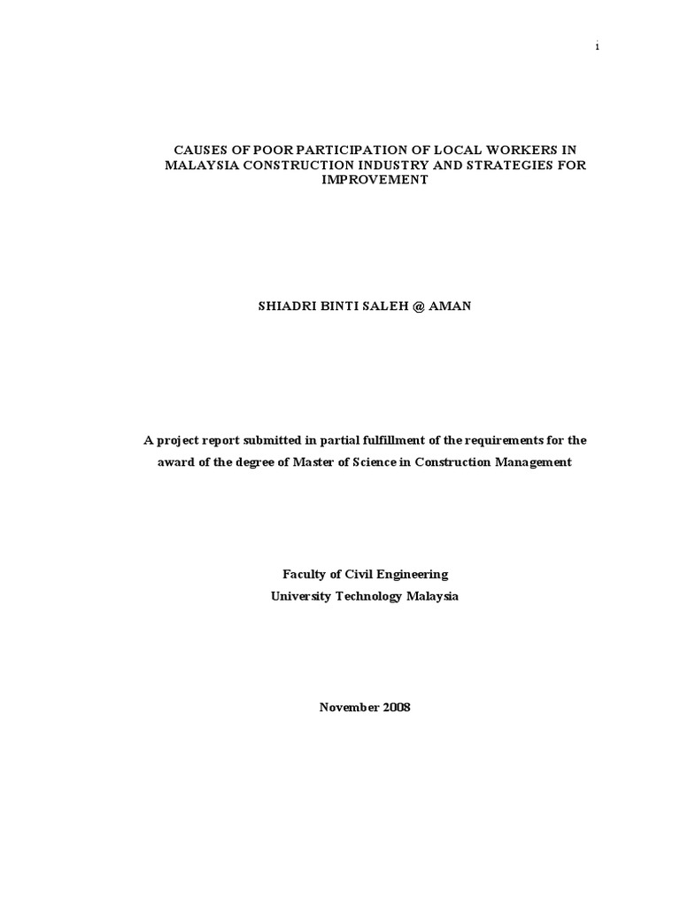 Local Workers in Malaysia | PDF | Employment | Occupational Safety And ...