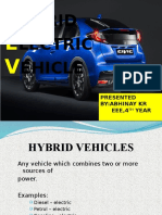 Ybrid Lectric Ehicle: Presented By:Abhinay KR EEE, 4 Year