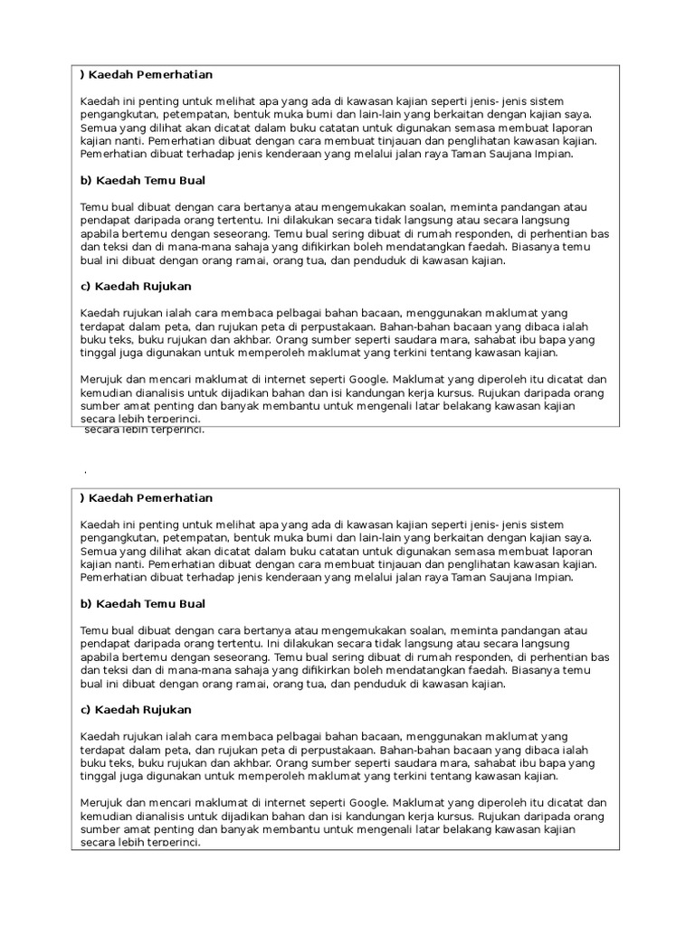 Kaedah Pemerhatian Pdf