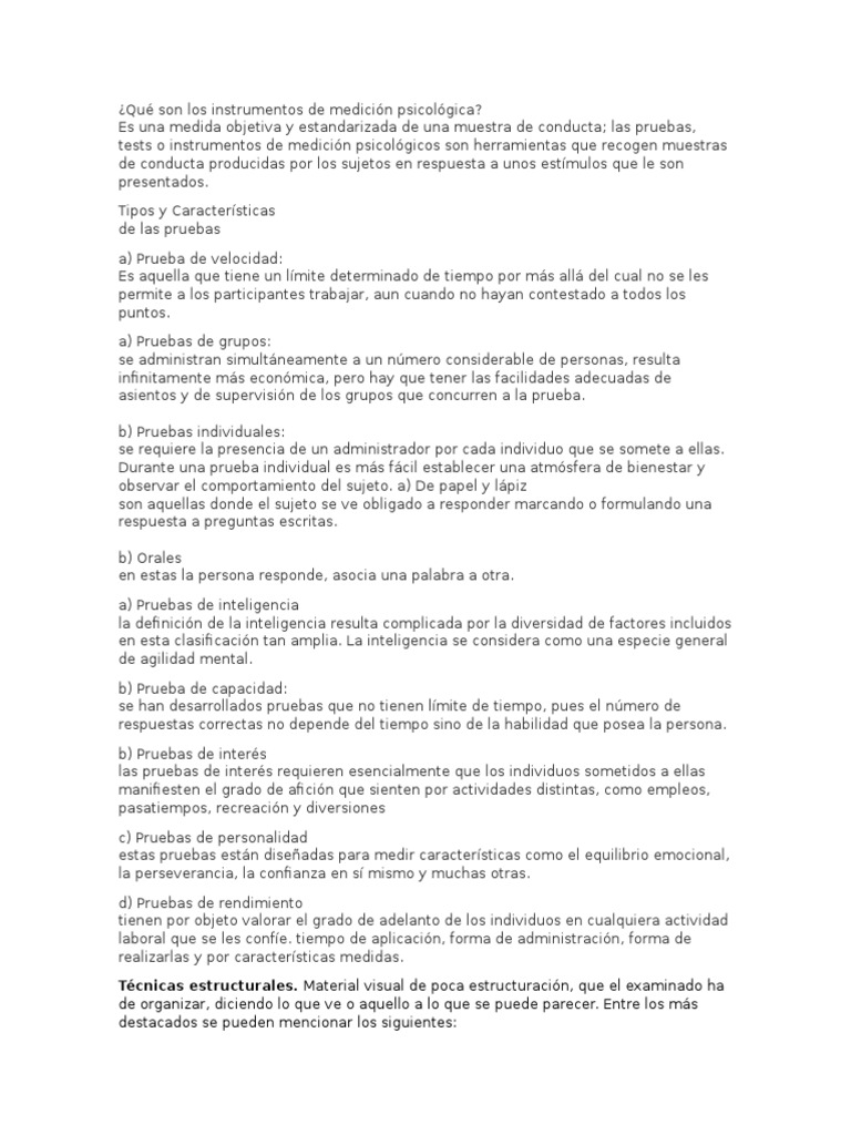 Instrumentos de Medición Psicológica Inteligencia