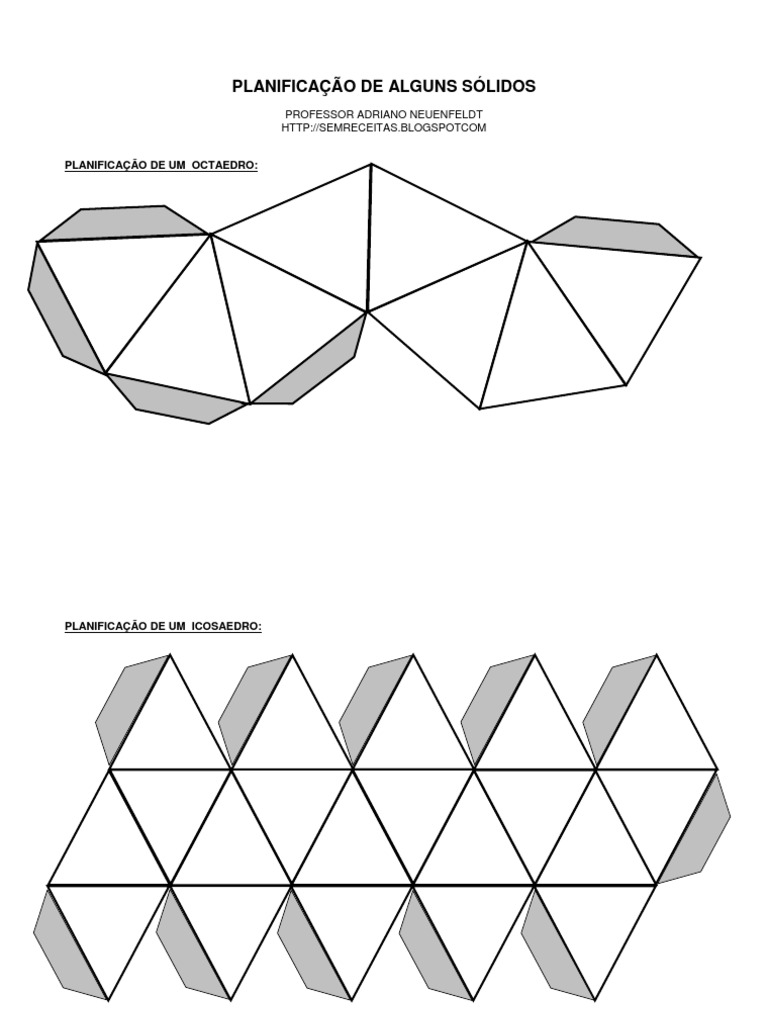 Planificação De Sólidos Geométricos Para Imprimir E Montar