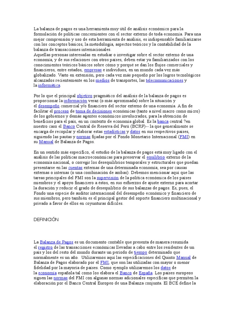 Análisis de la Balanza de Pagos | PDF | Balance de pagos | Cuenta capital