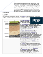 Soil profile layers and horizons